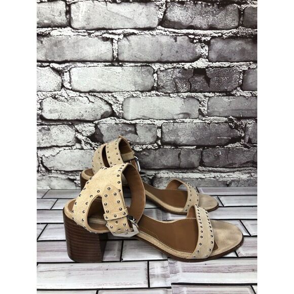 Givenchy Beige Suede Leather Elegant Heel Studded Sandals Women sz 38EU/7.5M US - Picture 15 of 16